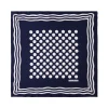 Viola Milano Ties & Bow Ties-- Dot Wave Silk Pocket Square - Navy and White - Handmade in Italy - Luxury Exclusive Collection - Avvenice