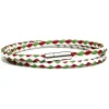 Viola Milano Bracelets-- Double Braided Mix-Tone Italian Leather Bracelet - Italian Flag - Handmade in Italy - Luxury Exclusive Collection - Avvenice