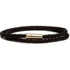 Viola Milano Bracelets-- Double Braided Italian Leather Bracelet Gold Clasp - Brown - Handmade in Italy - Luxury Exclusive Collection - Avvenice