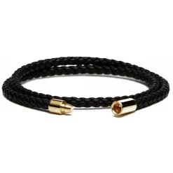 Viola Milano Bracelets-- Double Braided Italian Leather Bracelet Gold Clasp - Brown - Handmade in Italy - Luxury Exclusive Collection - Avvenice