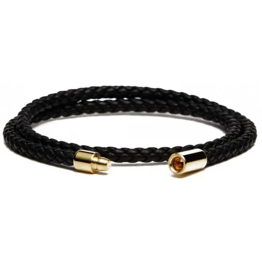 Viola Milano Bracelets-- Double Braided Italian Leather Bracelet Gold Clasp - Brown - Handmade in Italy - Luxury Exclusive Collection - Avvenice