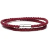 Viola Milano Bracelets-- Double Braided Italian Leather Bracelet - Blood - Handmade in Italy - Luxury Exclusive Collection - Avvenice