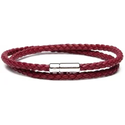 Viola Milano Bracelets-- Double Braided Italian Leather Bracelet - Blood - Handmade in Italy - Luxury Exclusive Collection - Avvenice