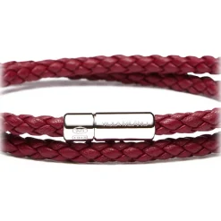 Viola Milano Bracelets-- Double Braided Italian Leather Bracelet - Blood - Handmade in Italy - Luxury Exclusive Collection - Avvenice