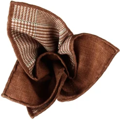 Viola Milano Ties & Bow Ties-- DoubleFace Herringbone 100% Cashmere Pocket Square - Coffee Mix - Handmade in Italy - Luxury Exclusive Collection - Avvenice