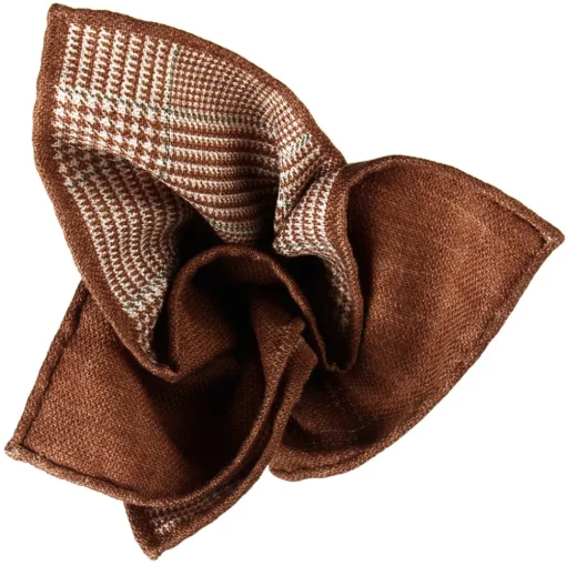 Viola Milano Ties & Bow Ties-- DoubleFace Herringbone 100% Cashmere Pocket Square - Coffee Mix - Handmade in Italy - Luxury Exclusive Collection - Avvenice