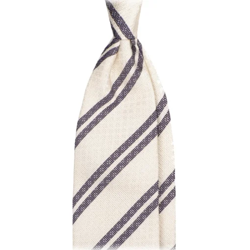 Viola Milano Ties & Bow Ties-- Fina Stripe 3-Fold Grenadine Tie - Pale Lemon Mix - Handmade in Italy - Luxury Exclusive Collection - Avvenice