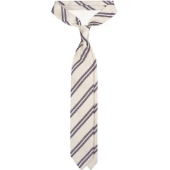 Viola Milano Ties & Bow Ties-- Fina Stripe 3-Fold Grenadine Tie - Pale Lemon Mix - Handmade in Italy - Luxury Exclusive Collection - Avvenice
