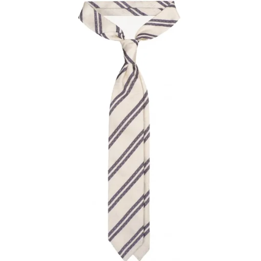 Viola Milano Ties & Bow Ties-- Fina Stripe 3-Fold Grenadine Tie - Pale Lemon Mix - Handmade in Italy - Luxury Exclusive Collection - Avvenice
