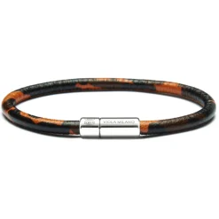 Viola Milano Bracelets-- Genuine Italian Leather Bracelet - Orange Camo - Handmade in Italy - Luxury Exclusive Collection - Avvenice