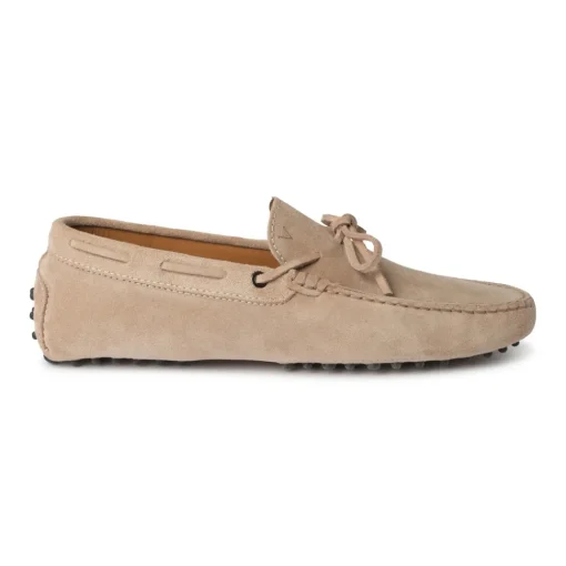 Viola Milano Shoes-- Gommino Suede Loafer - Beige - Handmade in Italy - Luxury Exclusive Collection - Avvenice