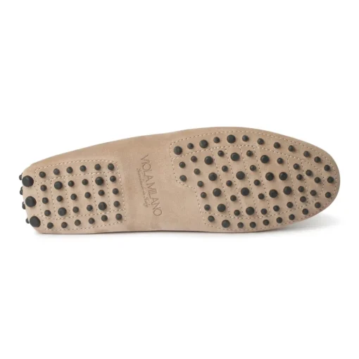 Viola Milano Shoes-- Gommino Suede Loafer - Beige - Handmade in Italy - Luxury Exclusive Collection - Avvenice