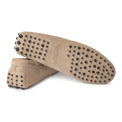 Viola Milano Shoes-- Gommino Suede Loafer - Beige - Handmade in Italy - Luxury Exclusive Collection - Avvenice