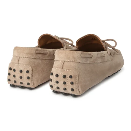 Viola Milano Shoes-- Gommino Suede Loafer - Beige - Handmade in Italy - Luxury Exclusive Collection - Avvenice