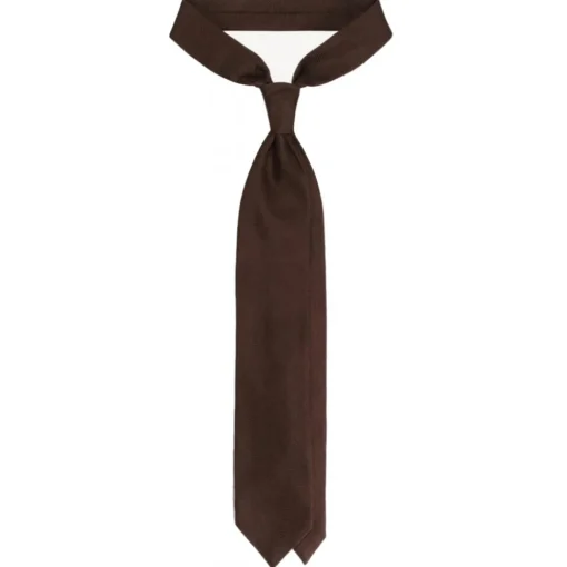Viola Milano Ties & Bow Ties-- Grenadine Garza Fina Unlined Tie - Brown - Handmade in Italy - Luxury Exclusive Collection - Avvenice