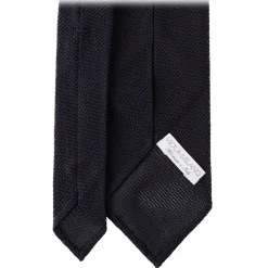 Viola Milano Ties & Bow Ties-- Grenadine Garza Fina 7-Fold Unlined Tie - Navy - Handmade in Italy - Luxury Exclusive Collection - Avvenice