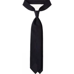 Viola Milano Ties & Bow Ties-- Grenadine Garza Fina 7-Fold Unlined Tie - Navy - Handmade in Italy - Luxury Exclusive Collection - Avvenice