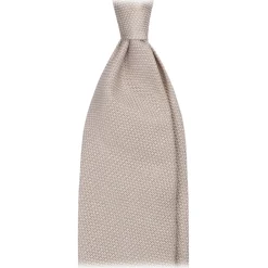Viola Milano Ties & Bow Ties-- Grenadine Garza Fina Unlined Tie - Ivory - Handmade in Italy - Luxury Exclusive Collection - Avvenice