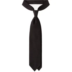Viola Milano Ties & Bow Ties-- Grenadine Garza Grossa Unlined Tie - Black - Handmade in Italy - Luxury Exclusive Collection - Avvenice
