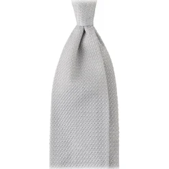 Viola Milano Ties & Bow Ties-- Grenadine Garza Grossa Unlined Tie - Ice - Handmade in Italy - Luxury Exclusive Collection - Avvenice