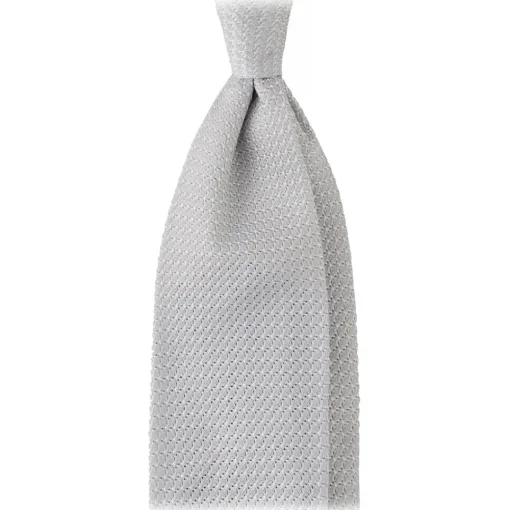 Viola Milano Ties & Bow Ties-- Grenadine Garza Grossa Unlined Tie - Ice - Handmade in Italy - Luxury Exclusive Collection - Avvenice