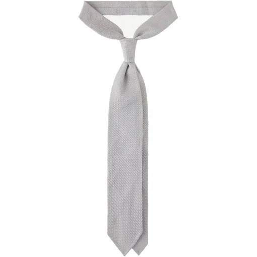 Viola Milano Ties & Bow Ties-- Grenadine Garza Grossa Unlined Tie - Ice - Handmade in Italy - Luxury Exclusive Collection - Avvenice