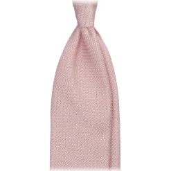 Viola Milano Ties & Bow Ties-- Grenadine Garza Grossa Unlined Tie - Pink - Handmade in Italy - Luxury Exclusive Collection - Avvenice