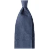 Viola Milano Ties & Bow Ties-- Grenadine Garza Grossa Unlined Tie - Sea Blue - Handmade in Italy - Luxury Exclusive Collection - Avvenice