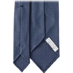 Viola Milano Ties & Bow Ties-- Grenadine Garza Grossa Unlined Tie - Sea Blue - Handmade in Italy - Luxury Exclusive Collection - Avvenice