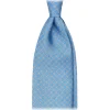 Viola Milano Ties & Bow Ties-- Grid Chain Selftipped Italian Silk Tie - Light Blue - Handmade in Italy - Luxury Exclusive Collection - Avvenice