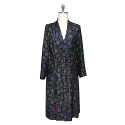Viola Milano Dresses-- Handprinted Silk Dressing Gown - Paisley Pattern - Handmade in Italy - Luxury Exclusive Collection - Avvenice