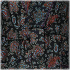 Viola Milano Dresses-- Handprinted Silk Dressing Gown - Paisley Pattern - Handmade in Italy - Luxury Exclusive Collection - Avvenice