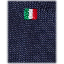 Viola Milano Ties & Bow Ties-- Italian Flag Handrolled Woven Silk Jacquard Tie - Navy - Handmade in Italy - Luxury Exclusive Collection - Avvenice