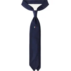 Viola Milano Ties & Bow Ties-- Italian Flag Handrolled Woven Silk Jacquard Tie - Navy - Handmade in Italy - Luxury Exclusive Collection - Avvenice