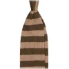 Viola Milano Ties & Bow Ties-- Knitted Classic Stripe Silk Tie - Olive/Sand - Handmade in Italy - Luxury Exclusive Collection - Avvenice