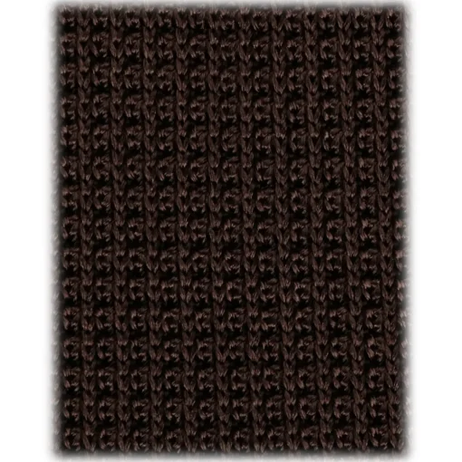 Viola Milano Ties & Bow Ties-- Knitted Limited Label V-End Silk Tie - Brown - Handmade in Italy - Luxury Exclusive Collection - Avvenice