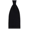 Viola Milano Ties & Bow Ties-- Knitted Limited Label V-End Silk Tie - Navy - Handmade in Italy - Luxury Exclusive Collection - Avvenice