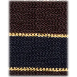 Viola Milano Ties & Bow Ties-- Knitted Multi Stripe Silk Tie - Brown Mix - Handmade in Italy - Luxury Exclusive Collection - Avvenice