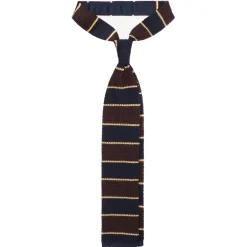 Viola Milano Ties & Bow Ties-- Knitted Multi Stripe Silk Tie - Brown Mix - Handmade in Italy - Luxury Exclusive Collection - Avvenice