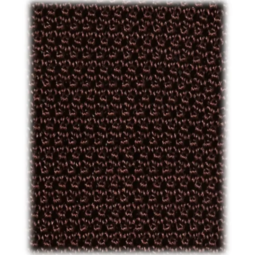 Viola Milano Ties & Bow Ties-- Knitted Solid V-End Silk Tie - Brown - Handmade in Italy - Luxury Exclusive Collection - Avvenice