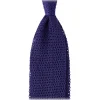 Viola Milano Ties & Bow Ties-- Knitted Solid V-End Silk Tie - Purple - Handmade in Italy - Luxury Exclusive Collection - Avvenice