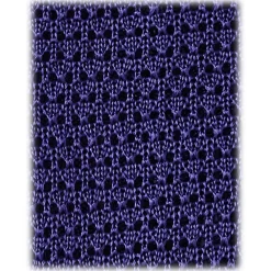 Viola Milano Ties & Bow Ties-- Knitted Solid V-End Silk Tie - Purple - Handmade in Italy - Luxury Exclusive Collection - Avvenice