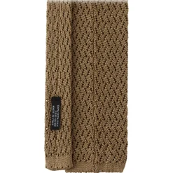 Viola Milano Ties & Bow Ties-- Knitted Zig Zag Pattern Silk Tie - Taupe - Handmade in Italy - Luxury Exclusive Collection - Avvenice