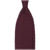 Viola Milano Ties & Bow Ties-- Knitted Zig Zag Pattern Silk Tie - Burgundy - Handmade in Italy - Luxury Exclusive Collection - Avvenice