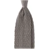 Viola Milano Ties & Bow Ties-- Knitted Zig Zag Pattern Silk Tie - Light Grey - Handmade in Italy - Luxury Exclusive Collection - Avvenice