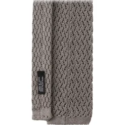 Viola Milano Ties & Bow Ties-- Knitted Zig Zag Pattern Silk Tie - Light Grey - Handmade in Italy - Luxury Exclusive Collection - Avvenice