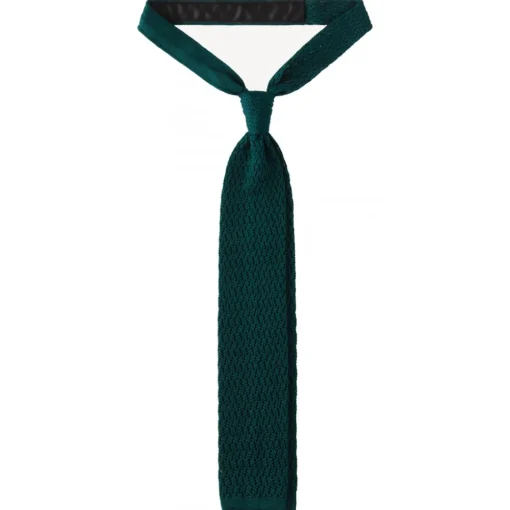 Viola Milano Ties & Bow Ties-- Knitted Zig Zag Pattern Silk Tie - Spring Forest - Handmade in Italy - Luxury Exclusive Collection - Avvenice