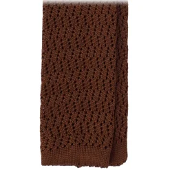 Viola Milano Ties & Bow Ties-- Knitted Zig Zag Pattern Silk Tie - Light Brown - Handmade in Italy - Luxury Exclusive Collection - Avvenice