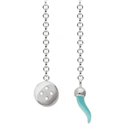 Viola Milano Necklaces-- Lapel Chain in 100% Sterling Silver - Turquoise - Handmade in Italy - Luxury Exclusive Collection - Avvenice