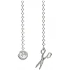 Viola Milano Necklaces-- Lapel Chain in 100% Sterling Silver - Scissor - Handmade in Italy - Luxury Exclusive Collection - Avvenice